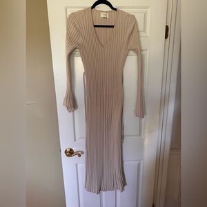 DISSH Beige Ribbed Knit Dress